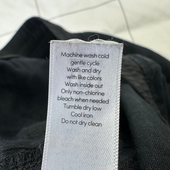 Athleta Pants Women 14 Black Cabo Linen Wide Leg Relaxed Casual Vacation Neutral - Picture 6 of 12